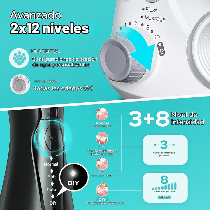 COSLUS Flosser dental de agua para dientes C30 (FC5360): 4 modos in...