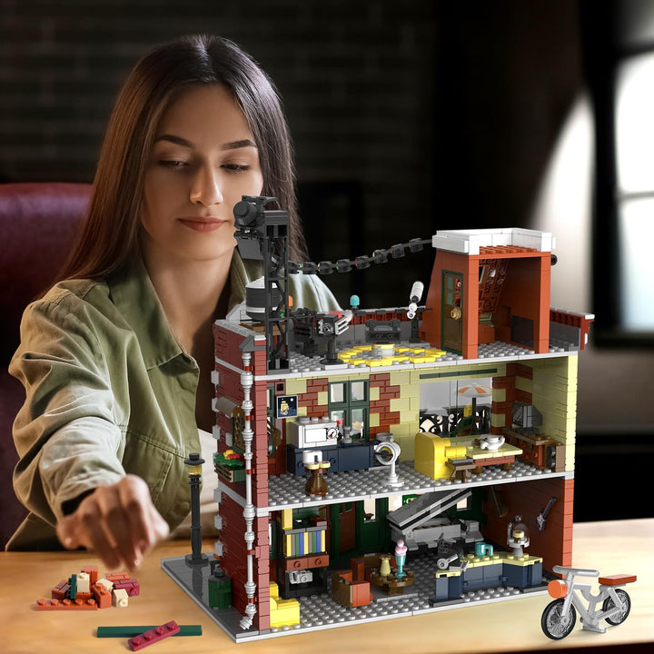 Juego de construcción de casa de café con luz 1589 piezas