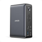 Estación de acoplamiento para laptop Anker, estación de acoplamiento USB-C de 13 en 1, triple pantalla con 2xHDMI y 1xDP, 10 Gbps USB-C y 5 Gbps USB-A, datos, Ethernet, audio, SD, carga de 85W para