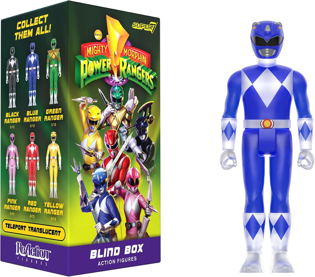 Super7 Power Rangers - Caja ciega plana, paquete de 12 figuras de acción de 3.75 pulgadas
