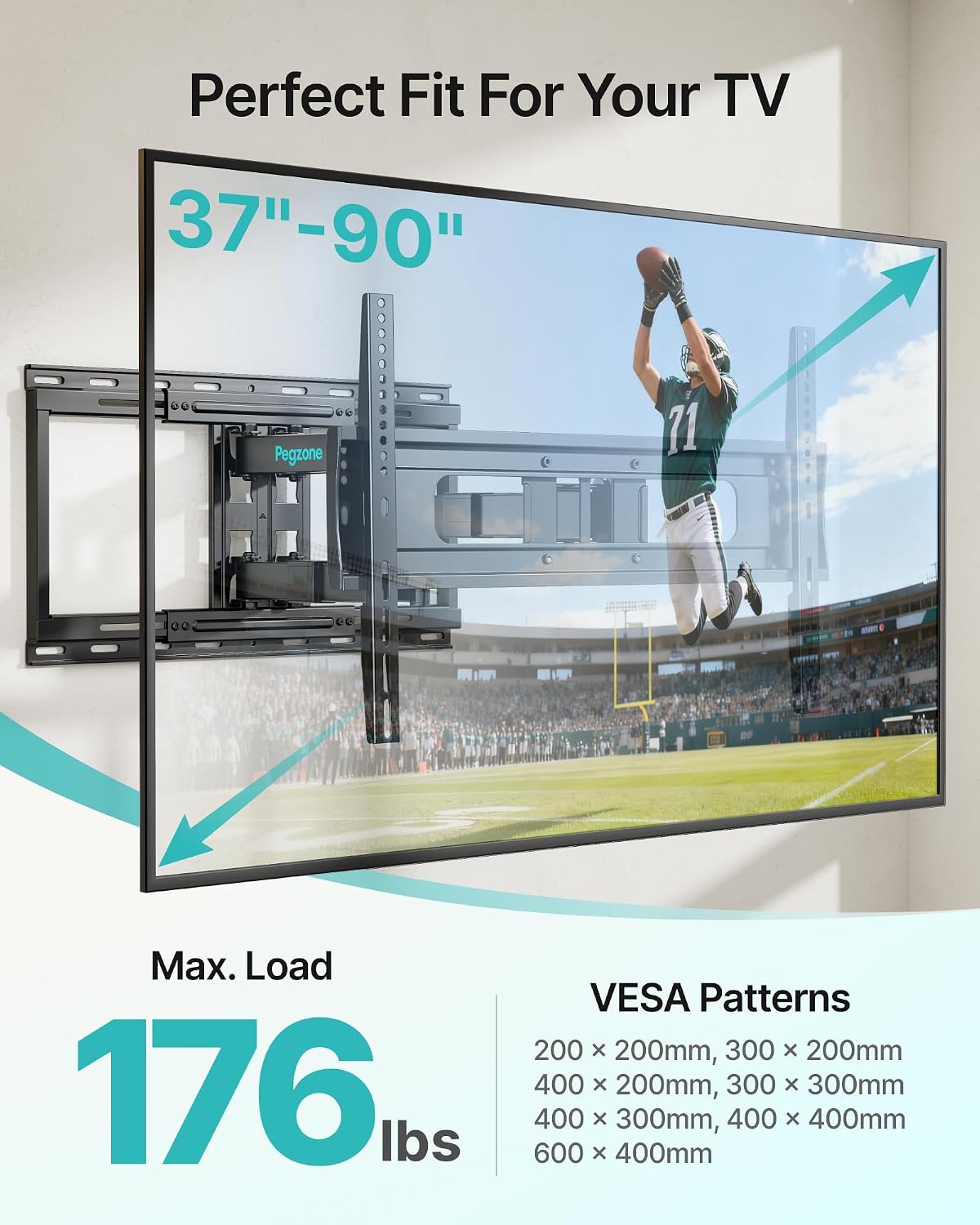 Soporte de pared para TV de movimiento completo para televisores de