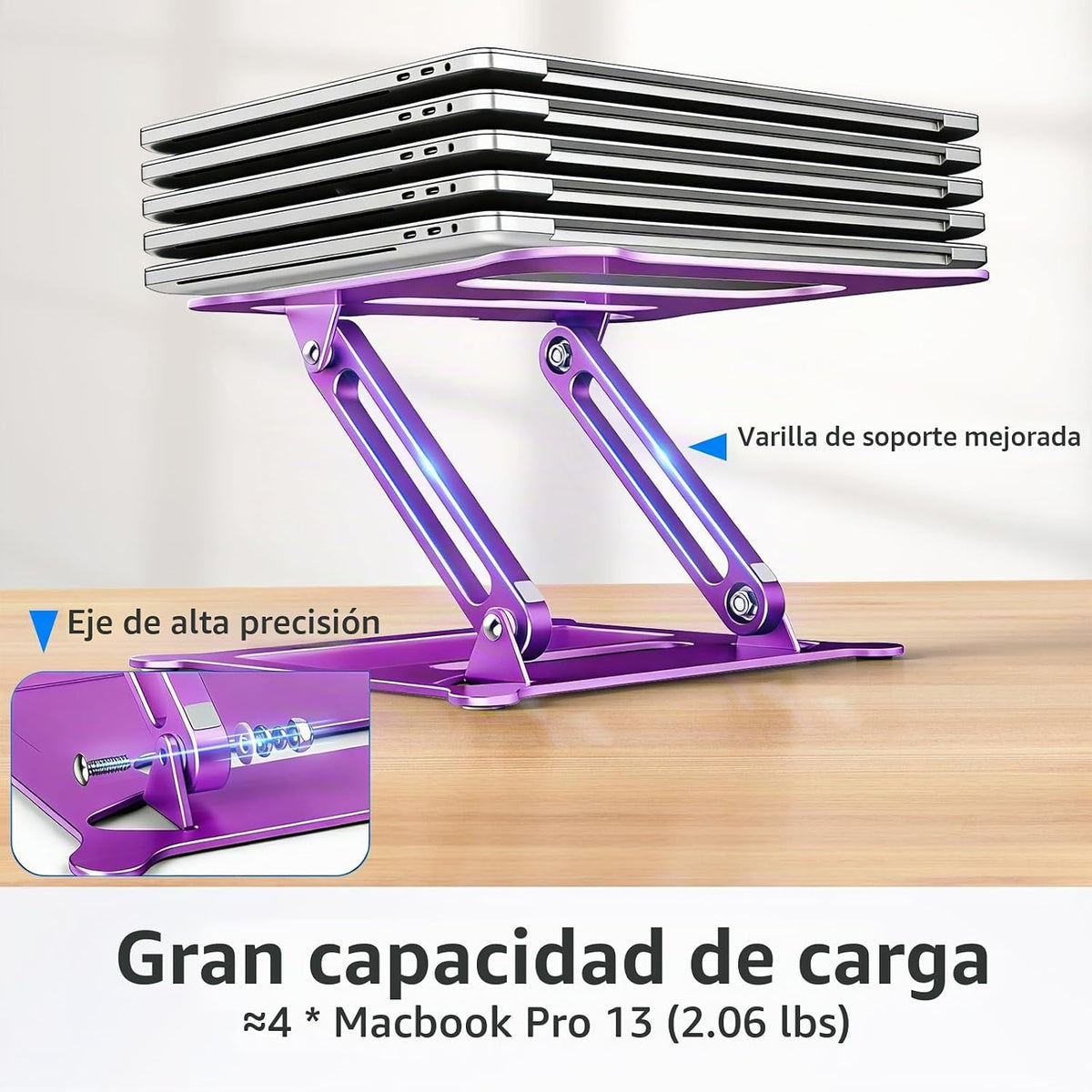 Urmust Soporte ajustable para laptop, soporte para computadora port...