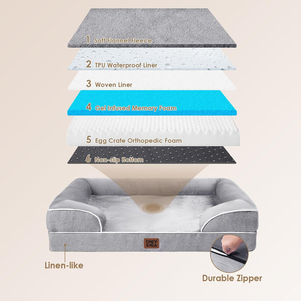 EHEYCIGA Cama ortopédica extra grande para perro, impermeable, lavable