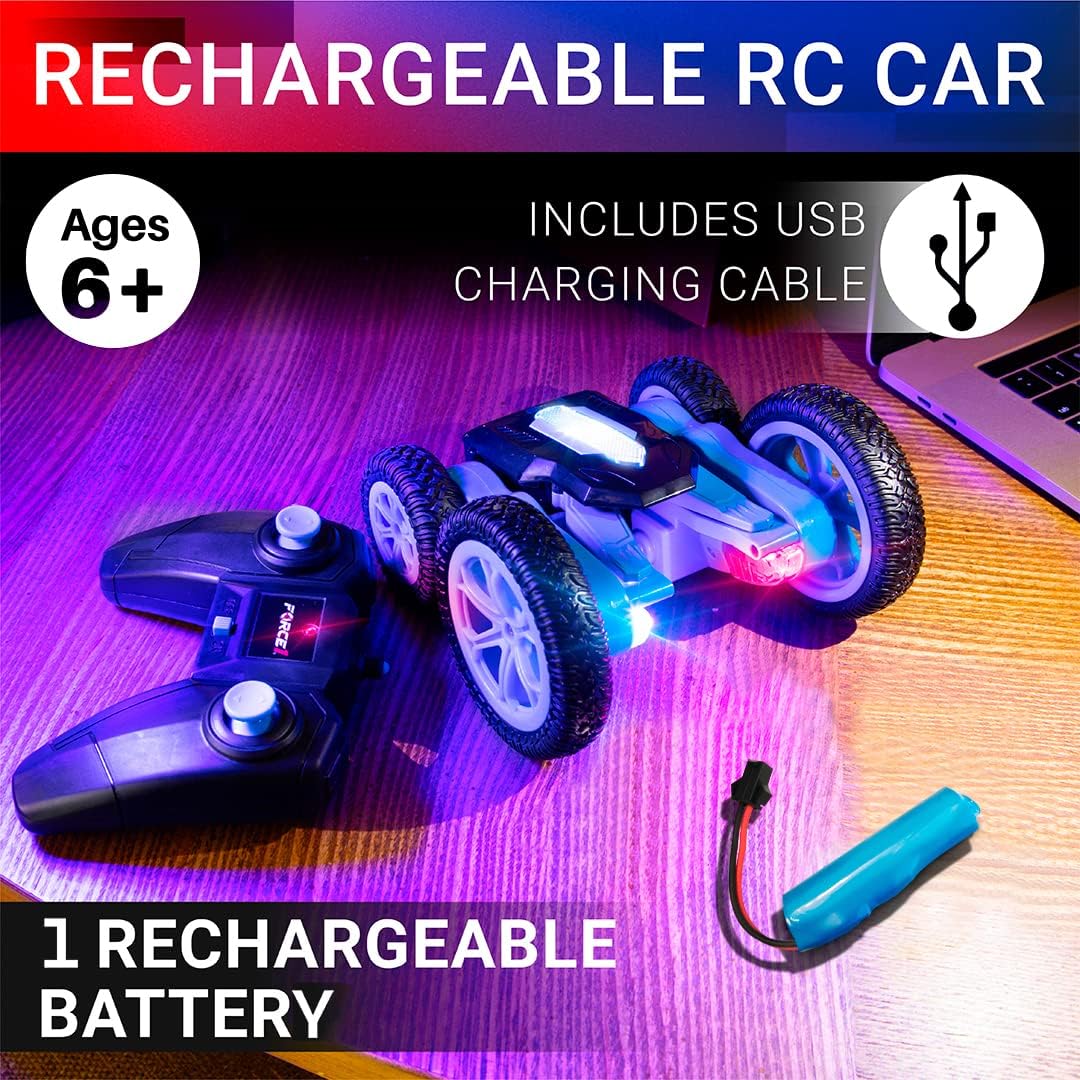 Force1 Tornado Blue - Auto de control remoto con LED para niños - C...