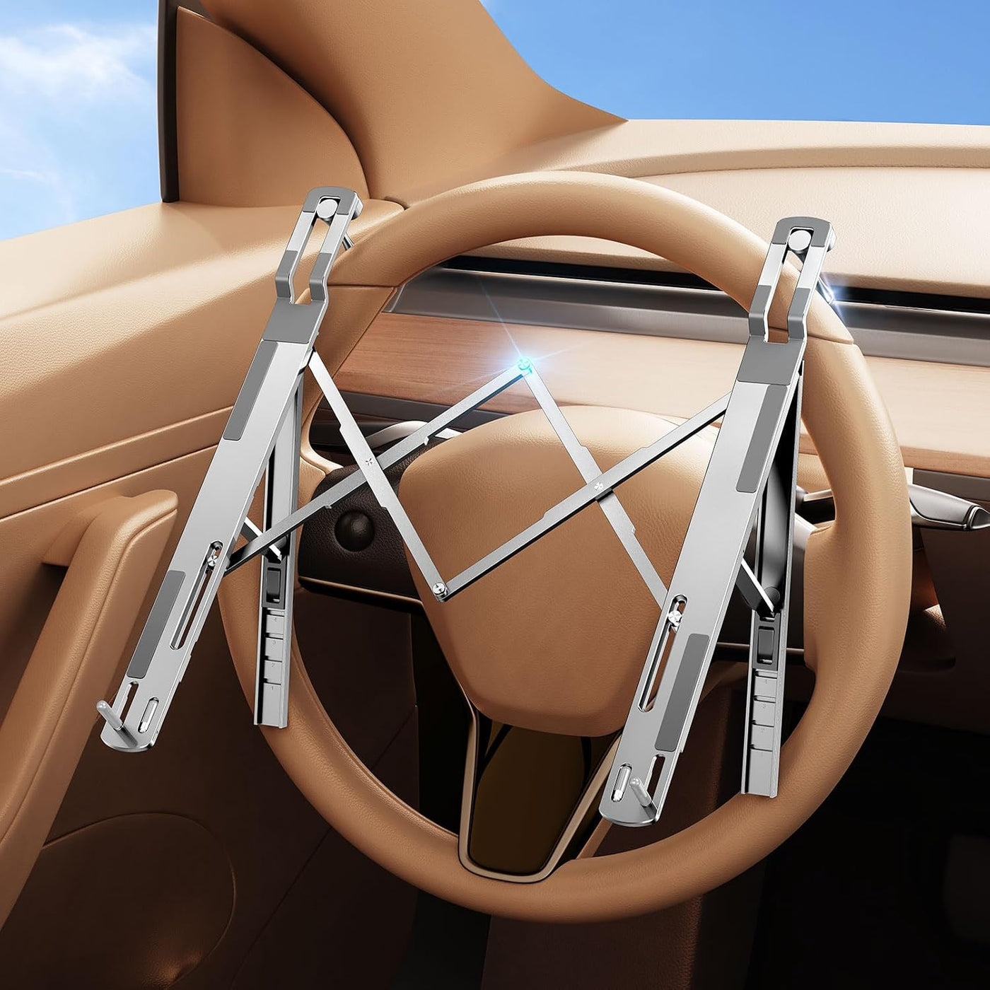 DICMKY Soporte para portátil de coche con bandeja para volante, alt...