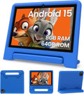 ApoloSignage 2025 Tablet Android 15 para niños, pantalla HD de 10 pulgadas, Azul