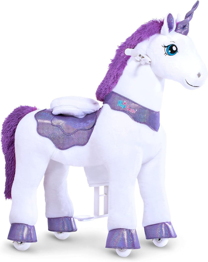 PonyCycle Unicornio de Montar para Niños de 4-7 años con Freno, Reg...