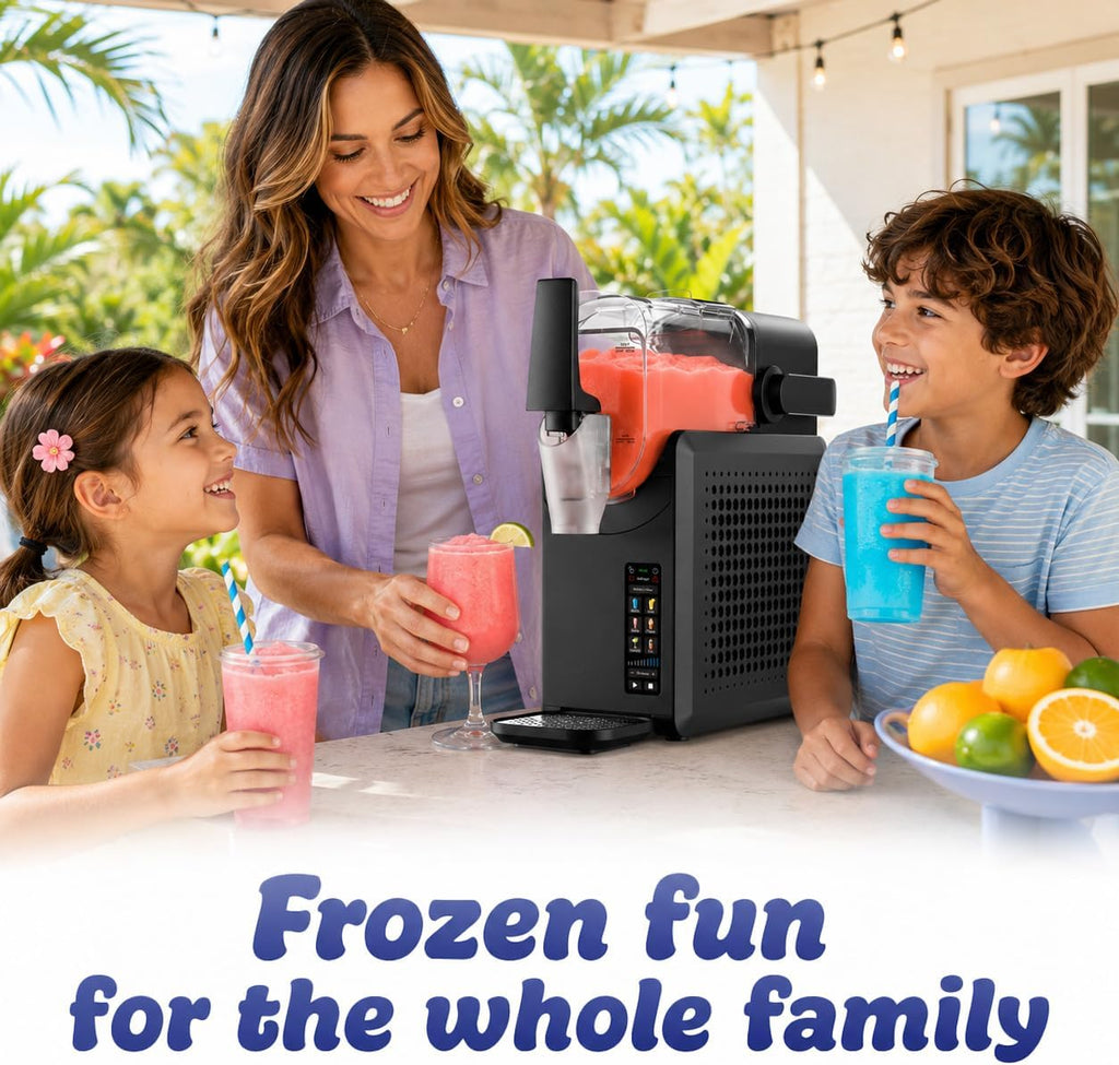 Iceman by Chefman Slush-Ease MAX - Máquina para granizar de 90 onzas, capacidad líquida de 64 onzas, máquina para preparar bebidas congeladas y máquina de granizado con 5 ajustes preestablecidos y pantalla LED, perfecta para margaritas congeladas