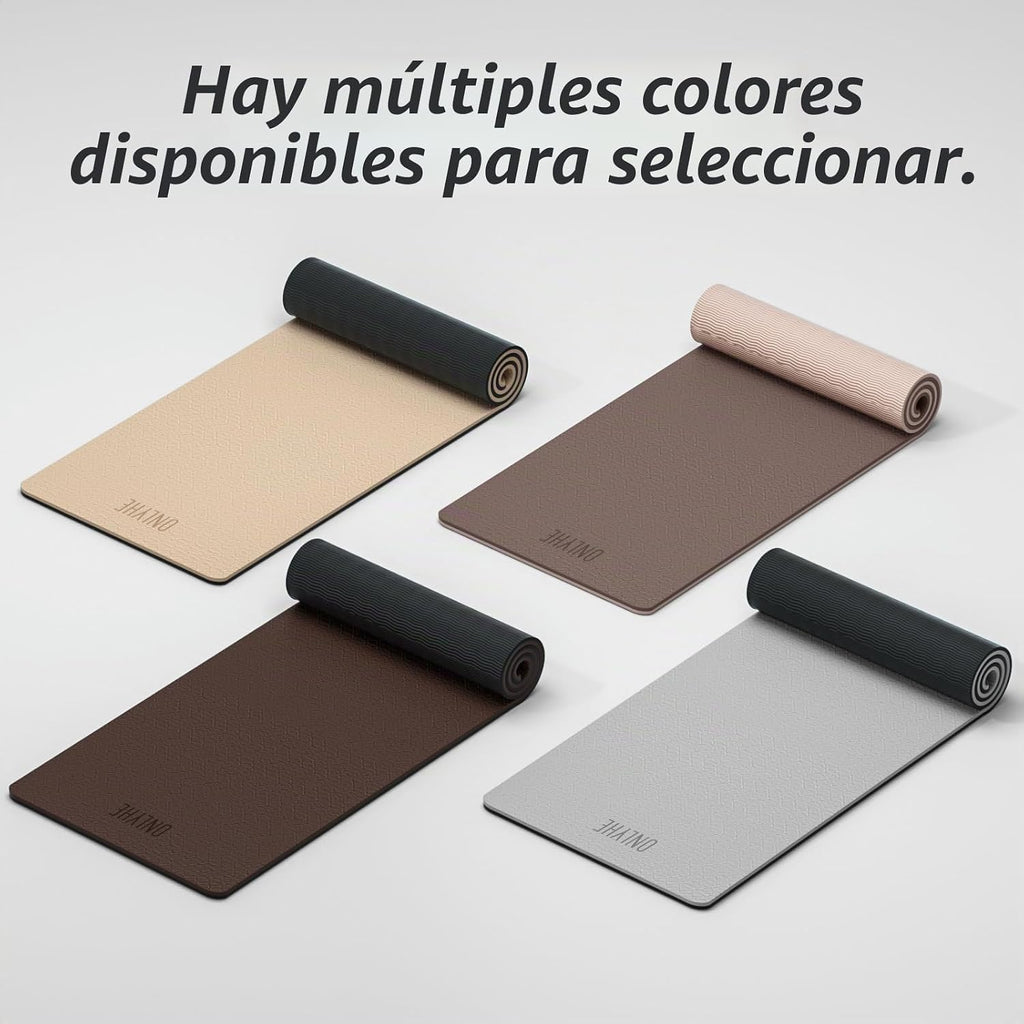 Esterilla de Yoga Gruesa (8mm) Esterilla de Ejercicio Antideslizante Antidesgarro, Esterilla Pilates para Hombres y Mujeres, Esterillas para Entrenamiento en Casa, Ejercicios Descalzos y en Suelo, con Correa de Transporte (71" x 24")