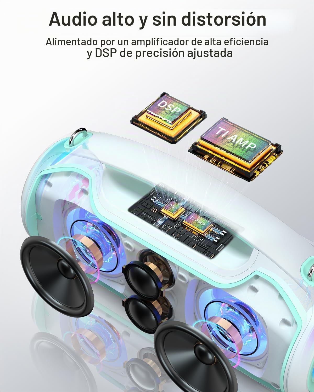 Altavoz Bluetooth, altavoces portátiles de pico de 200 W