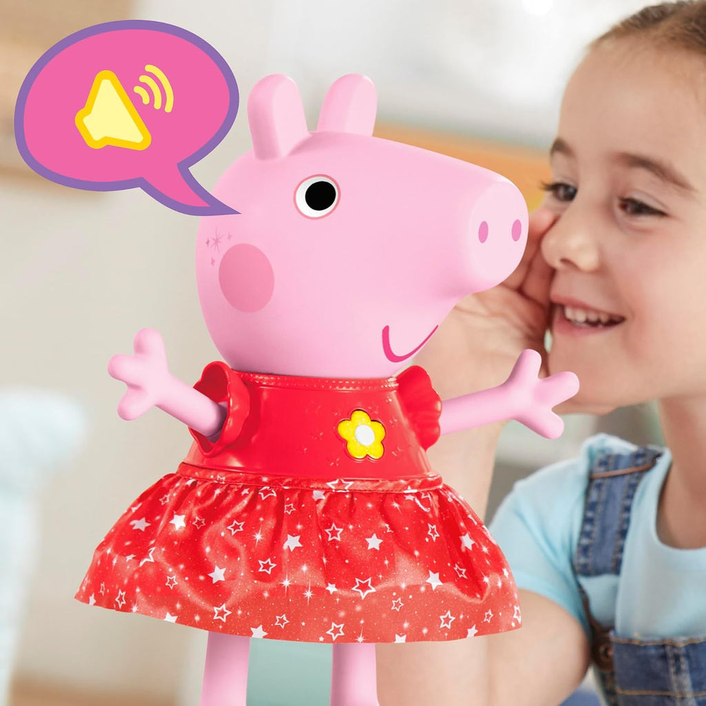 Peppa Pig Muérdago de Peppa Pig - Muñeca interactiva electrónica que canta y baila para fiesta en los charcos fangosos, juguetes preescolares interactivos para niñas y niños, a partir de 3 años