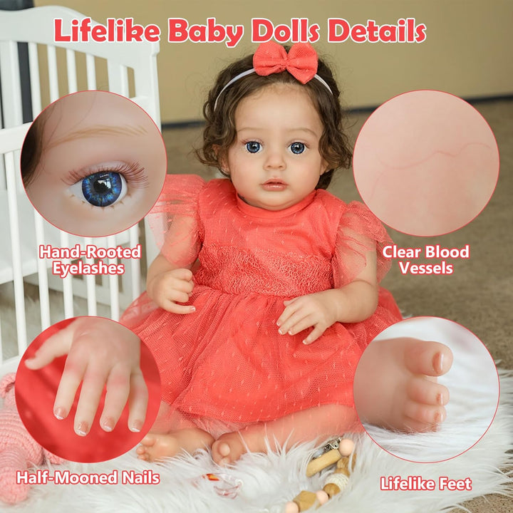SCOM Muñeca Reborn de bebé realista de 20 pulgadas con cuerpo de te...