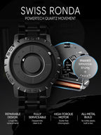 EUTOUR Reloj Magnético Esfera Flotante con Bolas 40mm Cuarzo Suizo 3/5ATM Correa 20mm
