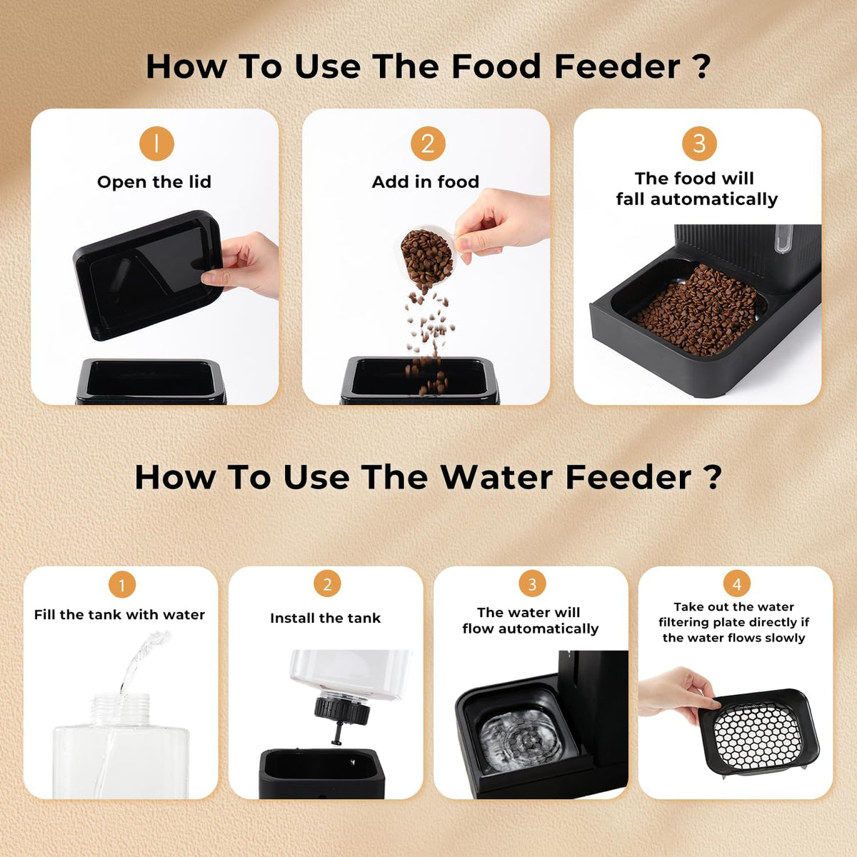 Comedero automático para gatos, dispensador de alimentos para gatos