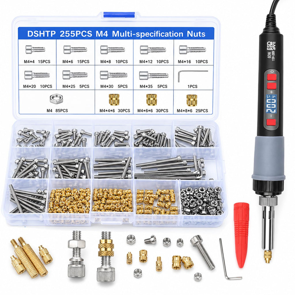 Kit de inserción de calor M4 para impresión 3D, insertos roscados Kit de