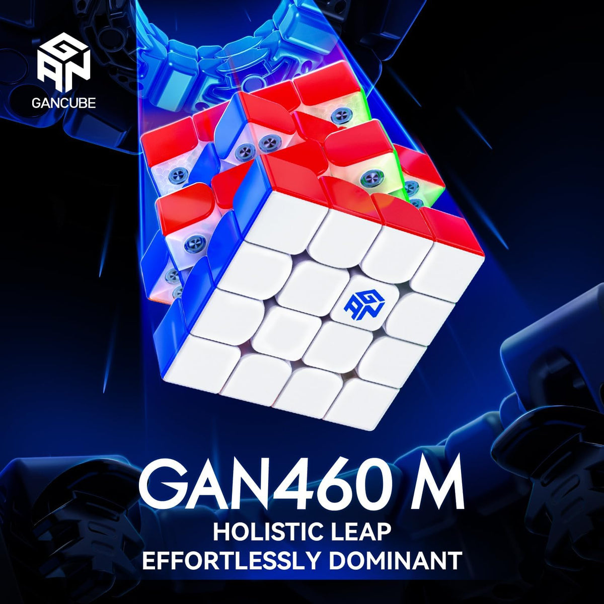 GAN 460 M V2 4x4 Cubo Magnético de Velocidad para Speedcubers, Recubrimiento UV