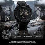 PINDOWS Reloj deportivo digital para hombre, reloj de pulsera táctico militar de cara grande para hombres, resistente al agua hasta 164.0 ft, retroiluminación LED, alarma, cronómetro, reloj resistente