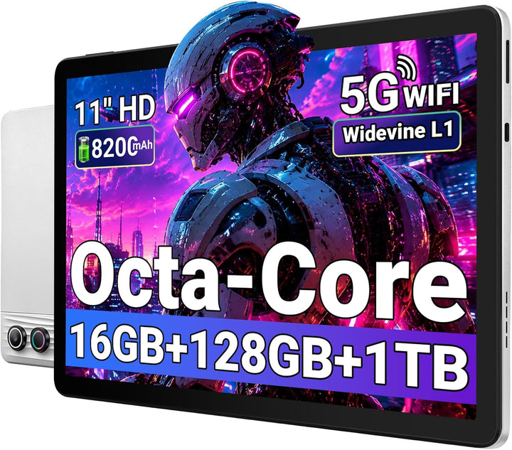 MUISOO Tableta de 11 pulgadas, Octa-Core, 16GB RAM 128GB ROM 1TB Ex...