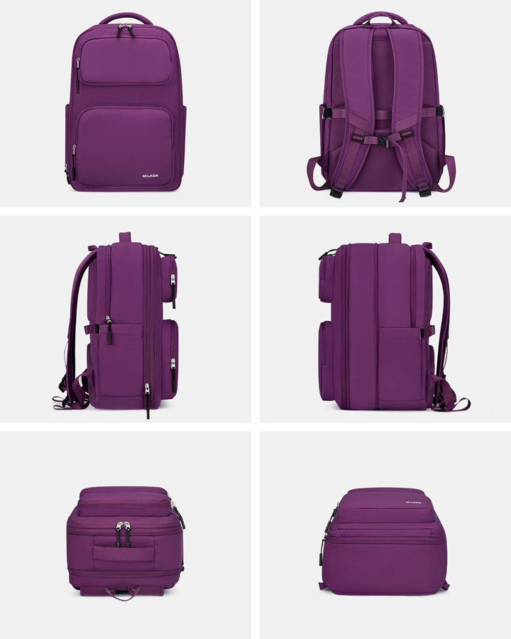 MILADA Mochila de viaje expandible de 28L a 39L, mochila de mano ap...