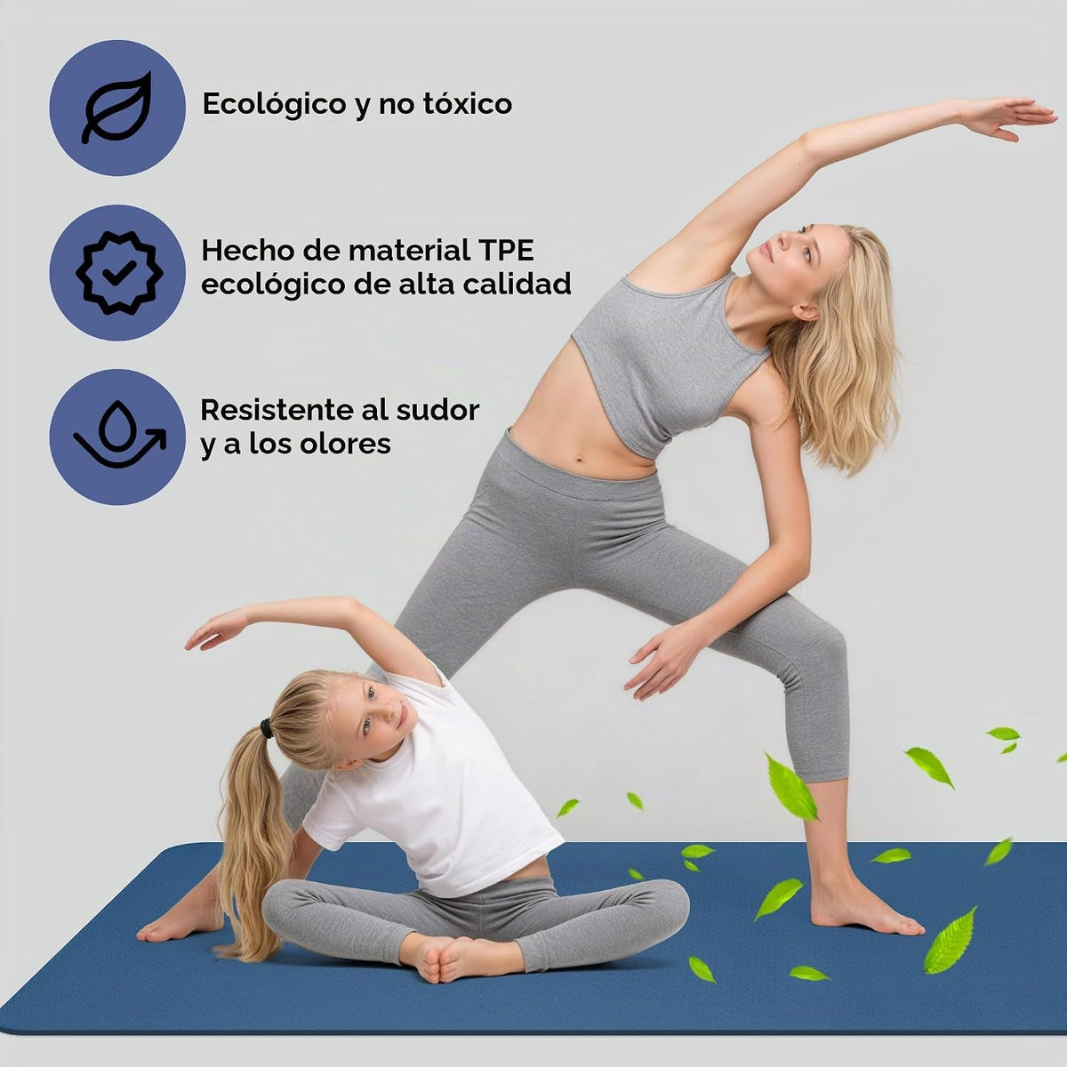 Tapete de yoga extra ancho de 72 x 32 pulgadas, tapete de ejercicio antideslizante de TPE para entrenamiento en casa, tapete de yoga grande de alta densidad de 0.236 pulgadas para hombres y