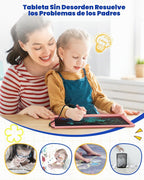 Tableta de Escritura LCD de 12 Pulgadas, Tableta de Dibujo Colorida para Garabatos, Almohadilla de Escritura Borrable y Reutilizable, Educativa para Niñas y Niños de 3-8 Años (Rosa)