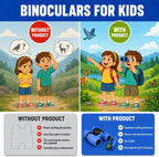 Binoculars para Kids – Perfect Toy para Little Boys y Girls – Extensive Set Incl. Magnifying Glass & Compass – Powerful Magnification 8X21 – 3 a 12 Year Old Kids para Toddler