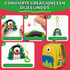 Kit de arcilla seca al aire para niños, juego de escultura de arcilla mágica de 12 monstruos, regalos de fiesta de bricolaje para niños de 4 a 12 años, ultraligero y suave, seguro y antiadherente con