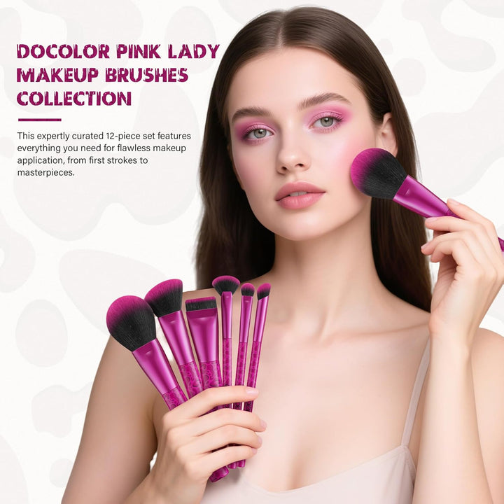 docolor Brochas de Maquillaje 12PCS Juego de Brochas de Maquillaje...