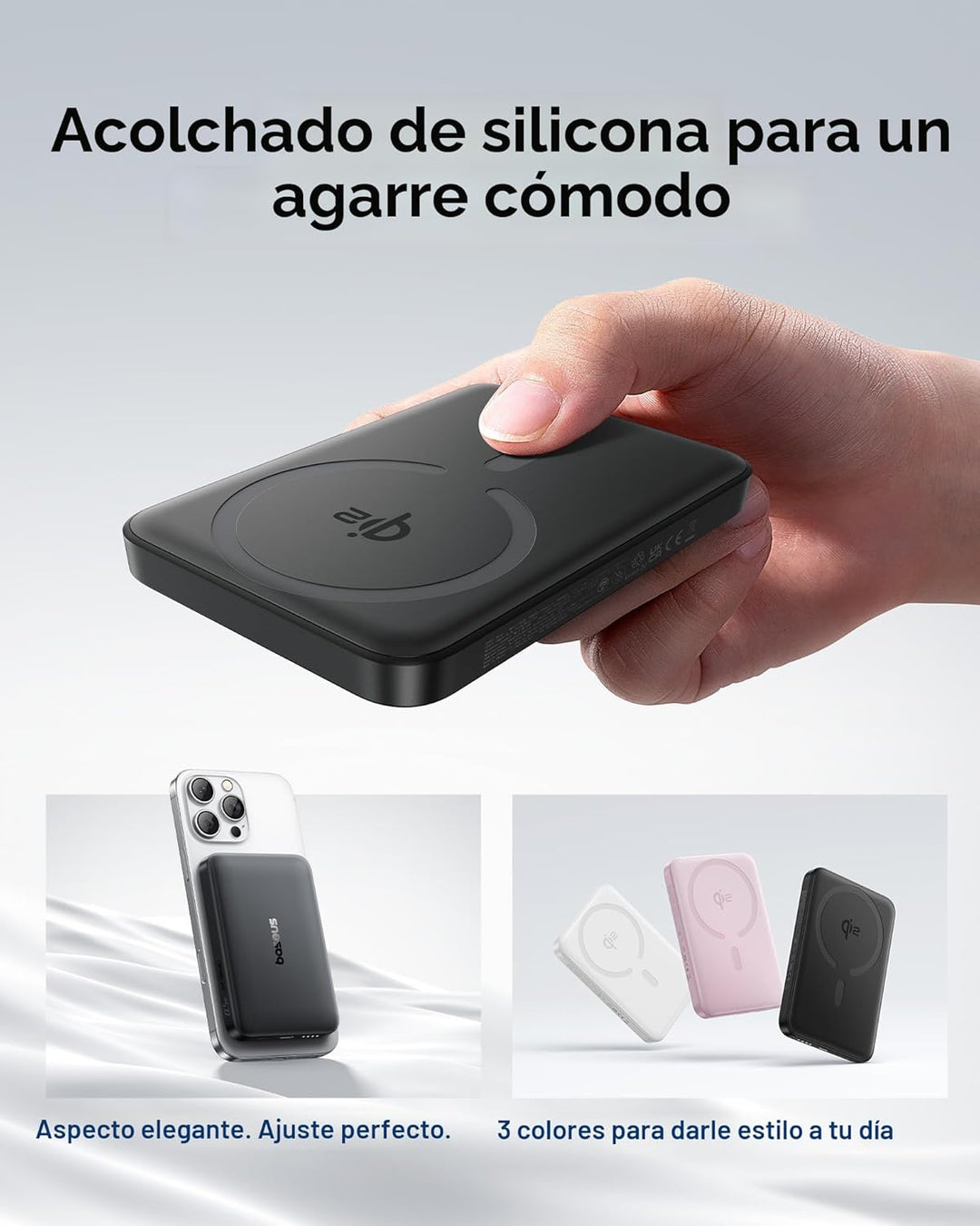 Baseus Cargador Portátil para MagSafe, Certificado Qi2 15W Banco de...