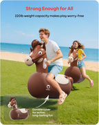 QPAU Juguete Inflable Saltador Caballo, Paquete de 2 con Bomba de Mano
