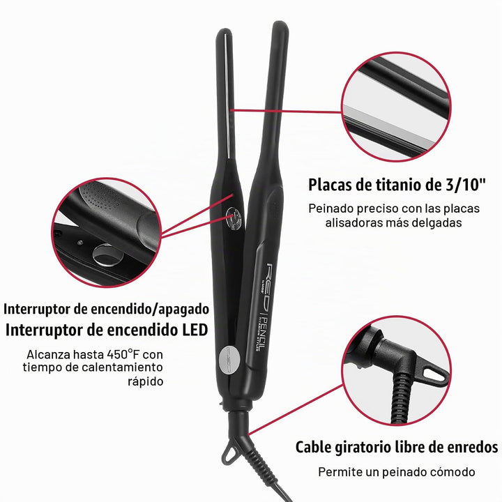 RED by KISS Lápiz de titanio plancha plana de 3\/10 pulgadas \u2013...
