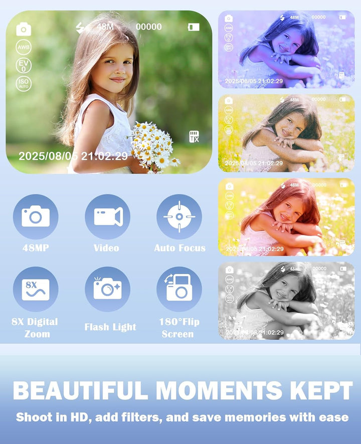 HEYMAO Cámara digital para niños, cámara digital 4K para fotografía...