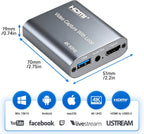 Tarjeta de captura HDMI USB 3.0 con entrada y bucle 4K60, captura de juegos de latencia ultra baja 1080P60 para transmisión, Plug & Play con entrada de micrófono/audio, compatible con PS5/Xbox/Switch/PC/OBS