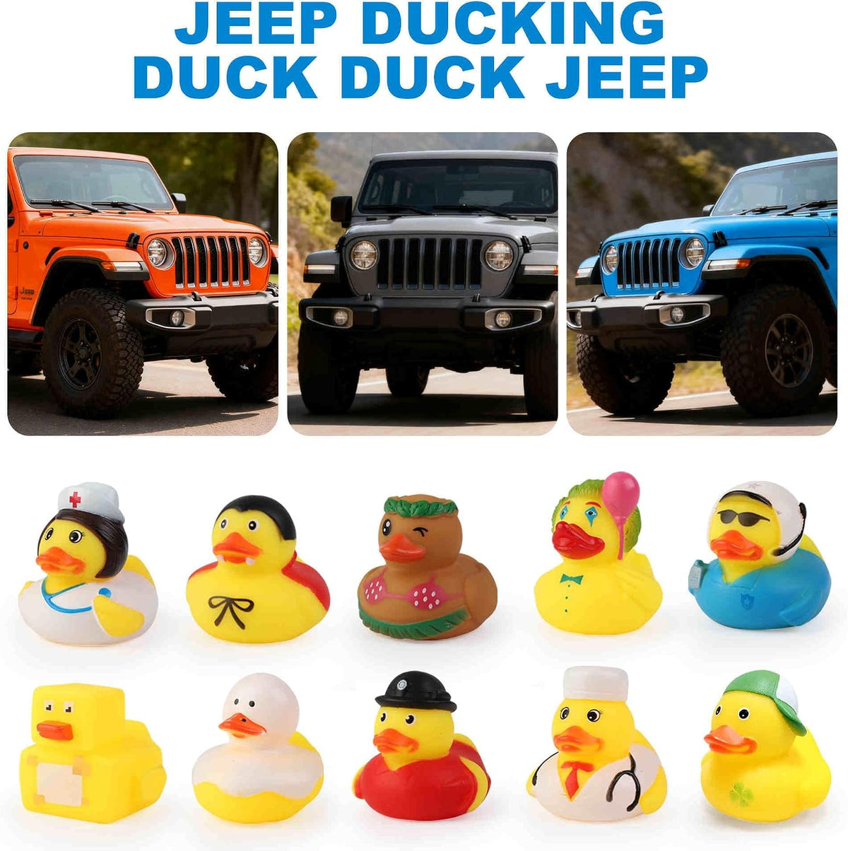 Arttyma Patos de Goma a Granel, Surtido de Patitos para Flotar en Jeeps, Juguetes de Baño de Patos para Favores de Fiesta (Paquete de 100)