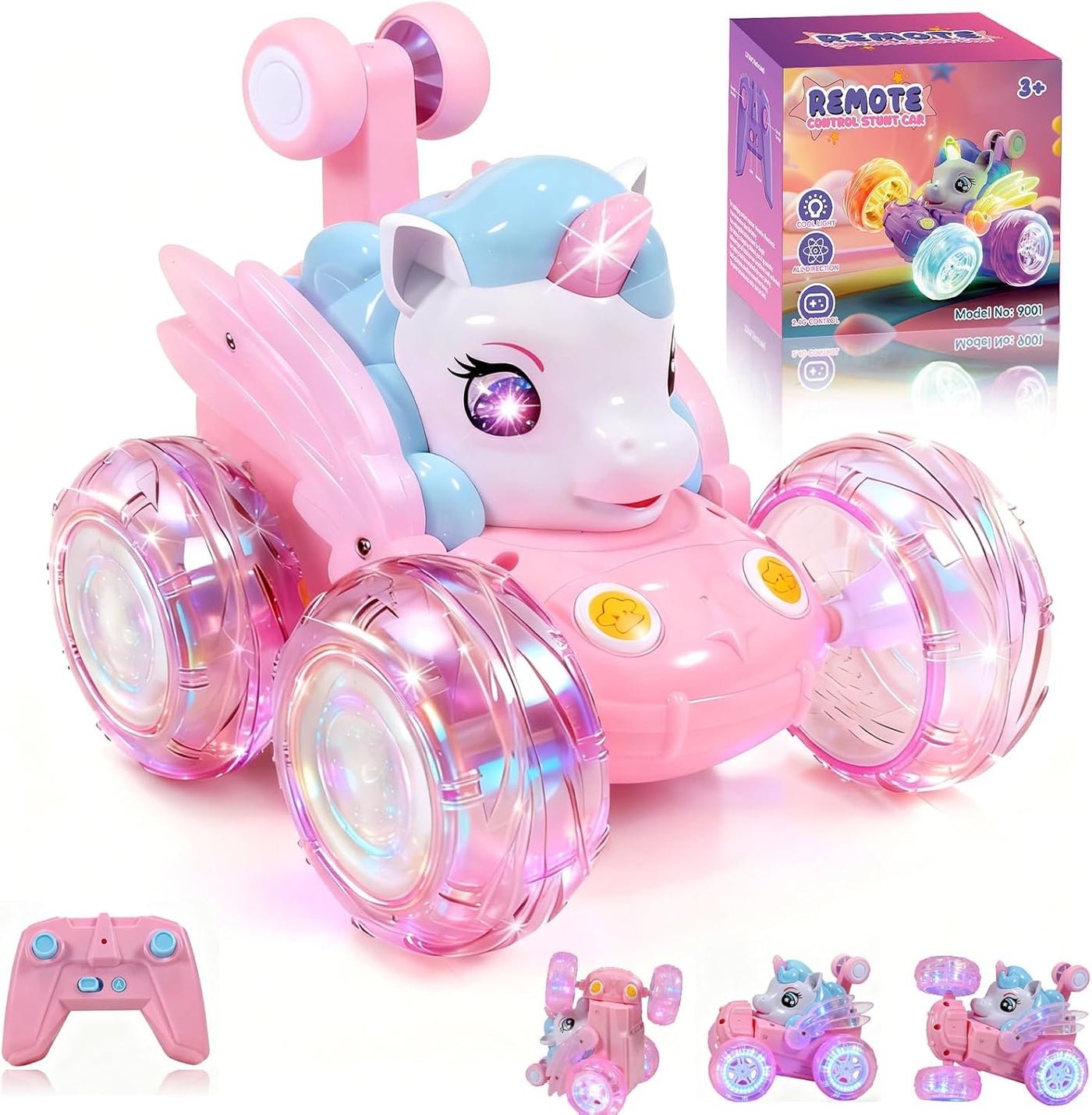 Logth Juguetes de Unicornio Coche RC para Niñas 4-6 Rosa Lindo Vehí...