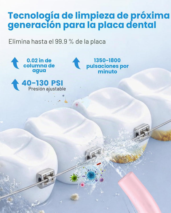 JTF Irrigador bucal portátil para dientes: 3 modos y 10 niveles de...