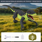 Juguetes de dinosaurio caminando a control remoto para niños, juguete grande de dinosaurio T-Rex con rugido, luces y aerosol, el mejor regalo de cumpleaños para niños de 3-5, 5-7, 8-12 años