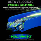 Pista recta y curva compatible con Hot Wheels – Juego de 58 piezas XL a escala 1:64 (50 pies en total) – Incluye rectas, curvas de alto margen y 70 conectores