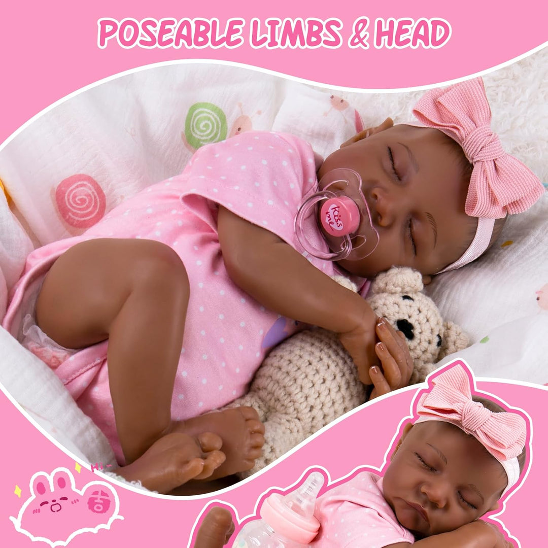 Aori Muñecas realistas Reborn bebé negro - Muñecas de recién nacida...