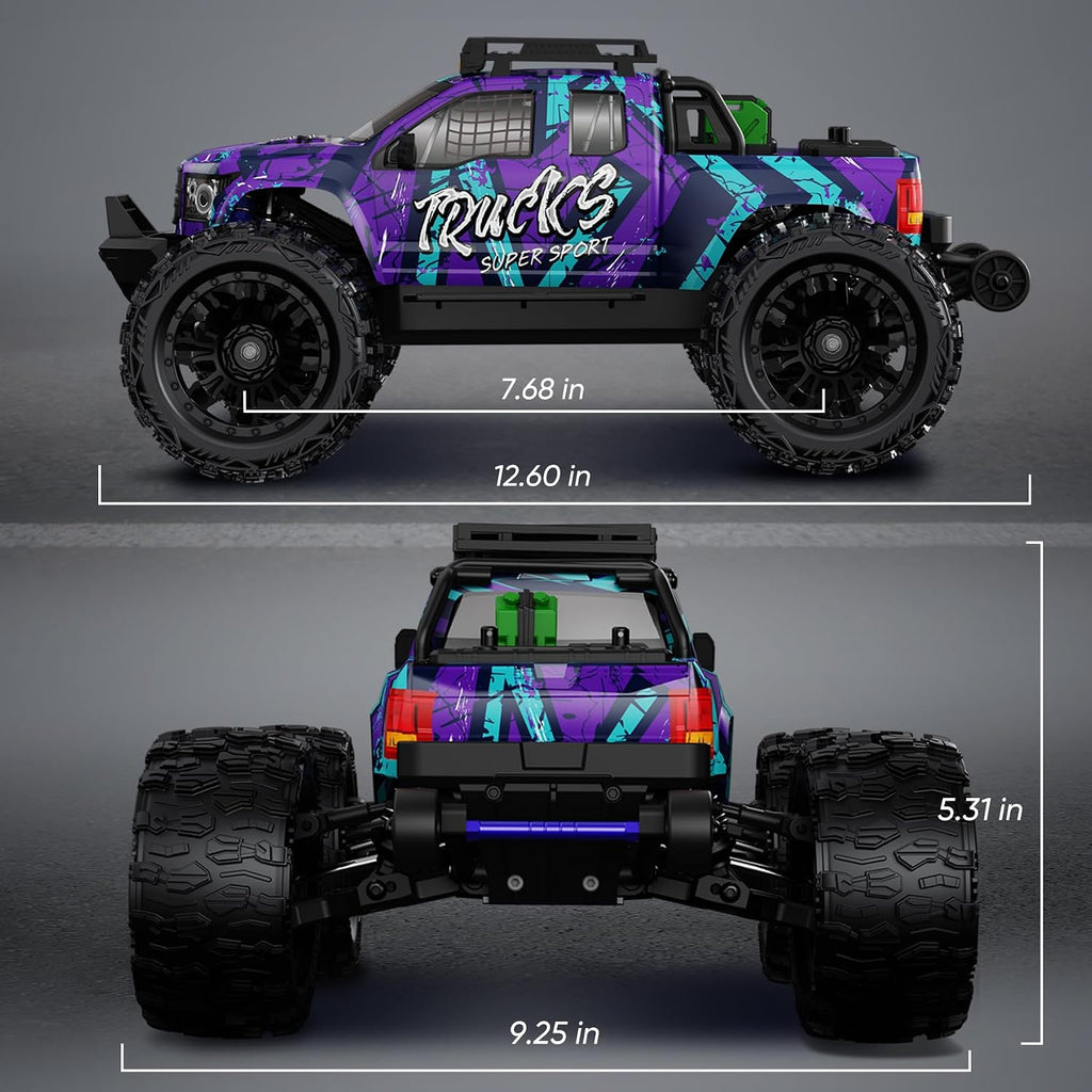 1/14 RC Cars 50 KPH 4WD Camión Offroad con 25W Cargador Rápido 3S