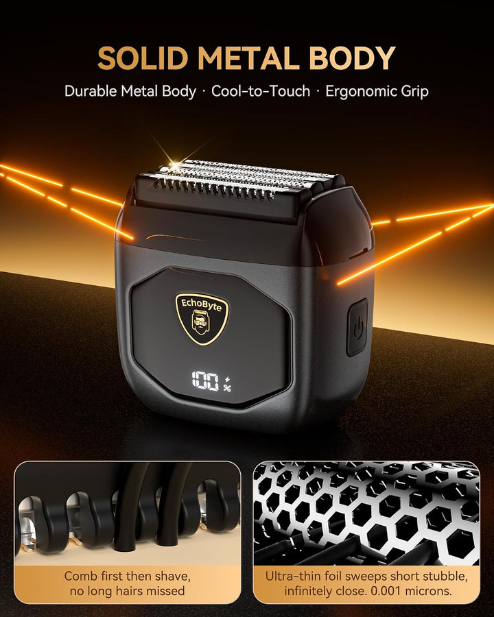 EchoByte Afeitadora eléctrica de metal completo para hombres: 4 cuc...