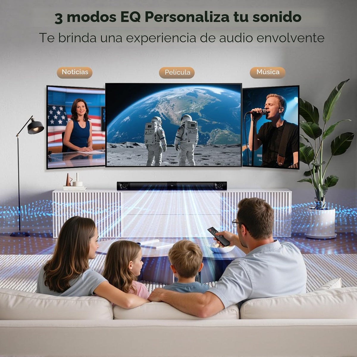 Barra de sonido para Smart TV, 2 en 1 desmontable, sonido