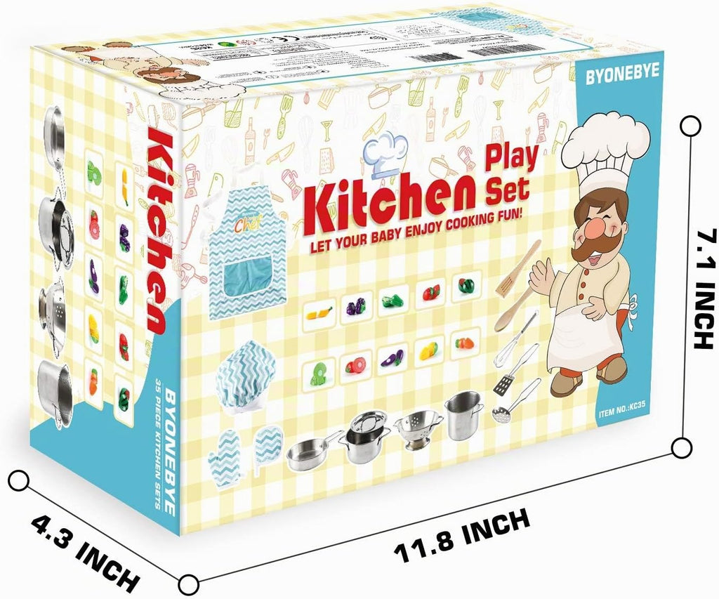 35 piezas de accesorios de juego de simulación de cocina, herramientas
