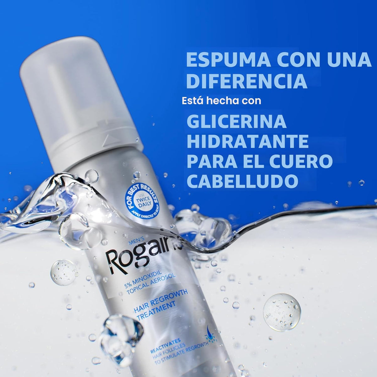 Rogaine para hombres 5% Minoxidil para hombres en espuma, crecimien...