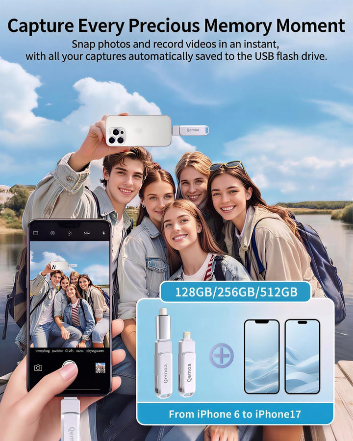 Memoria externa de 256 GB con certificación MFi para iPhone, almace...