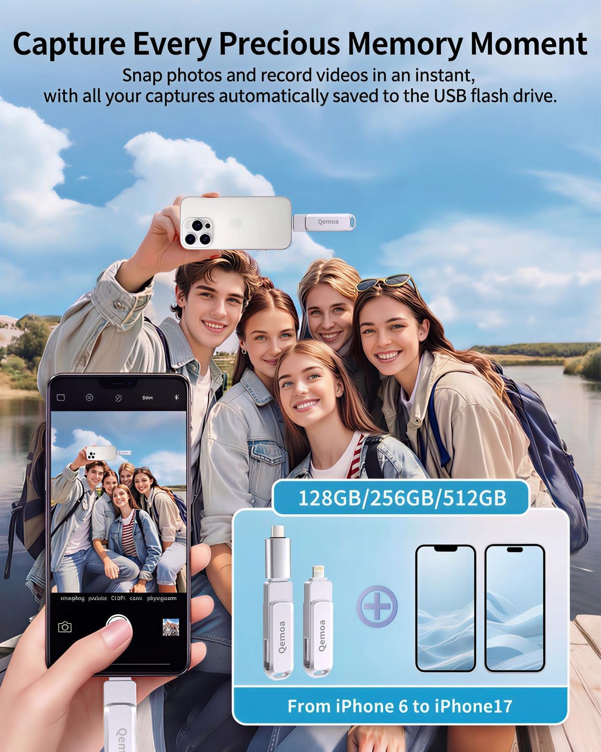 Memoria USB de 512 GB con certificación MFi para iPhone, almacenami...