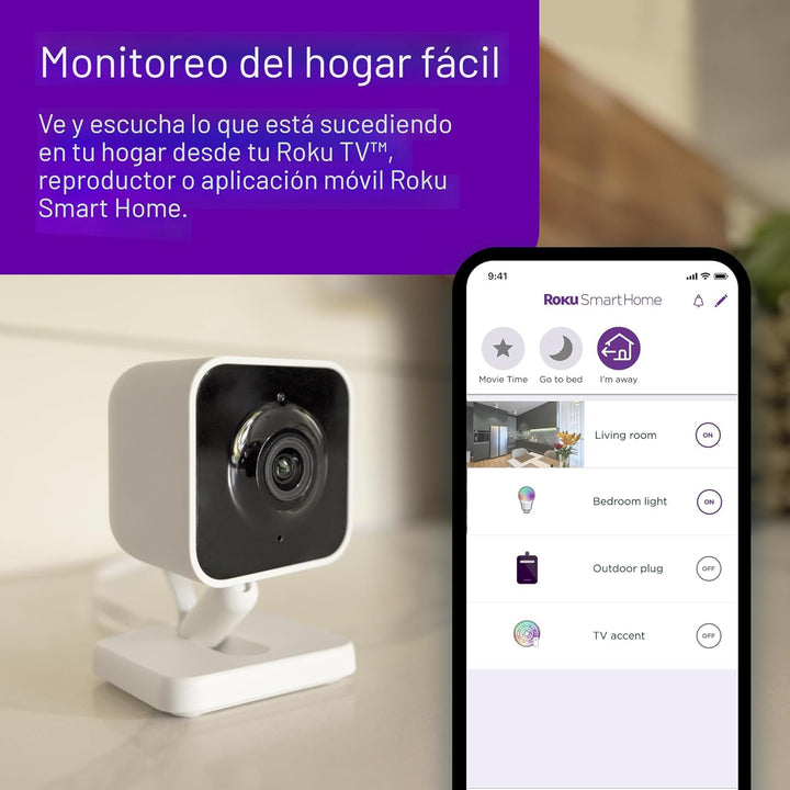 Cámara Roku interior - Seguridad para el hogar - 1 paquete - Cámara...