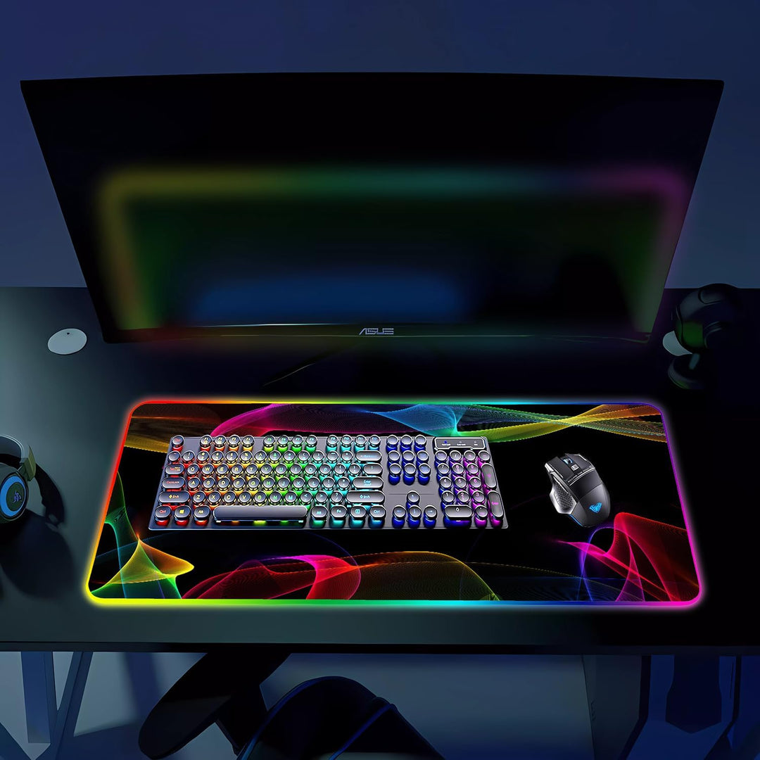 Armanza Alfombrilla de ratón RGB para juegos, alfombrilla grande co...