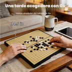 Juego de 15 pulgadas Go Game Set magnético plegable juego de mesa portátil tradicional chino Weiqi Set con piedras magnéticas para adultos viaje Gomoku