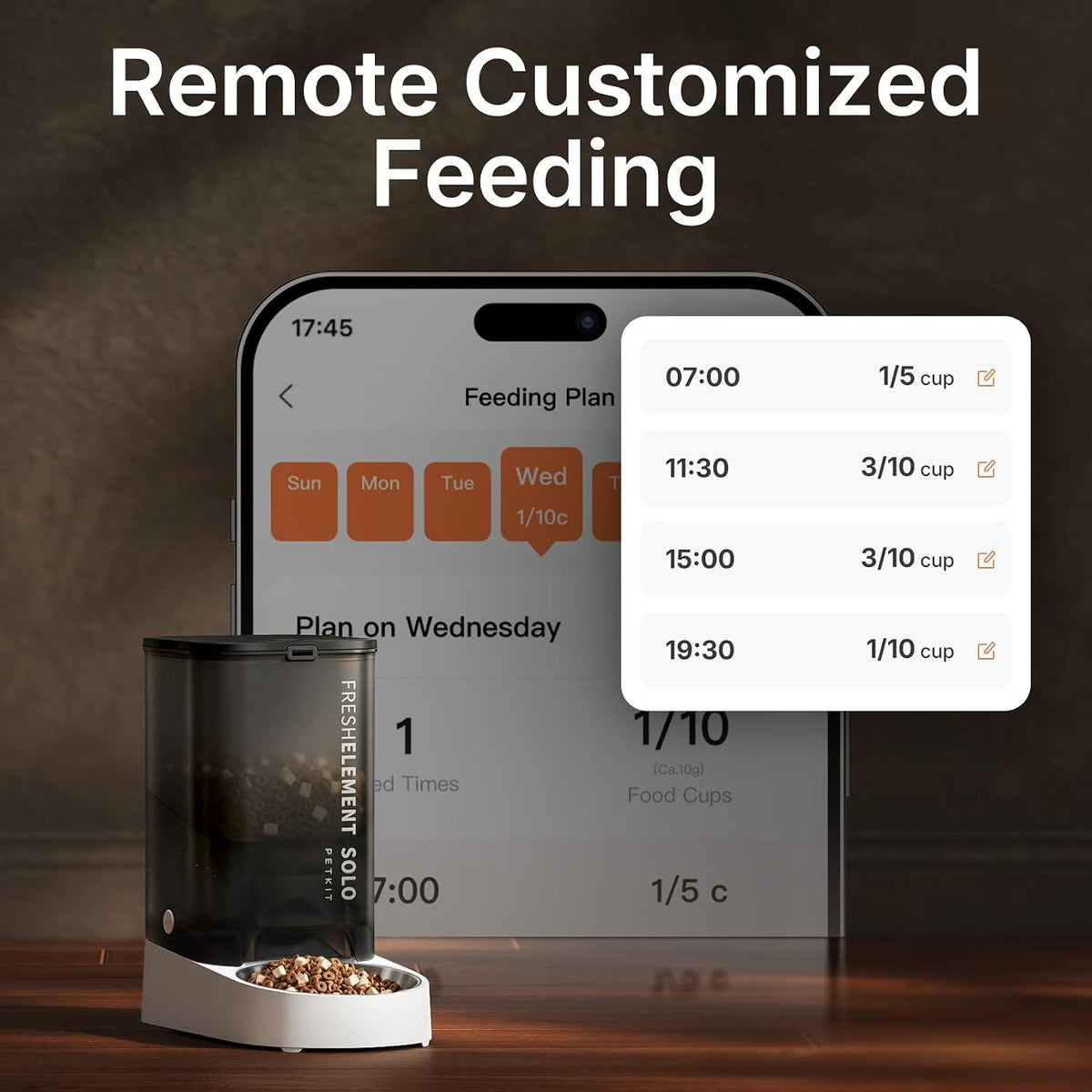 PETKIT Comedero Automático para Gatos, Comedero Automático para Perros WiFi 2.4G, Dispensador de Comida para Mascotas con Control de Aplicación y Sistema Triple Fresh-Lock, Hasta 10 Comidas al Día